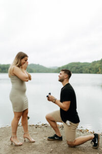 man proposing in radnor lake state park