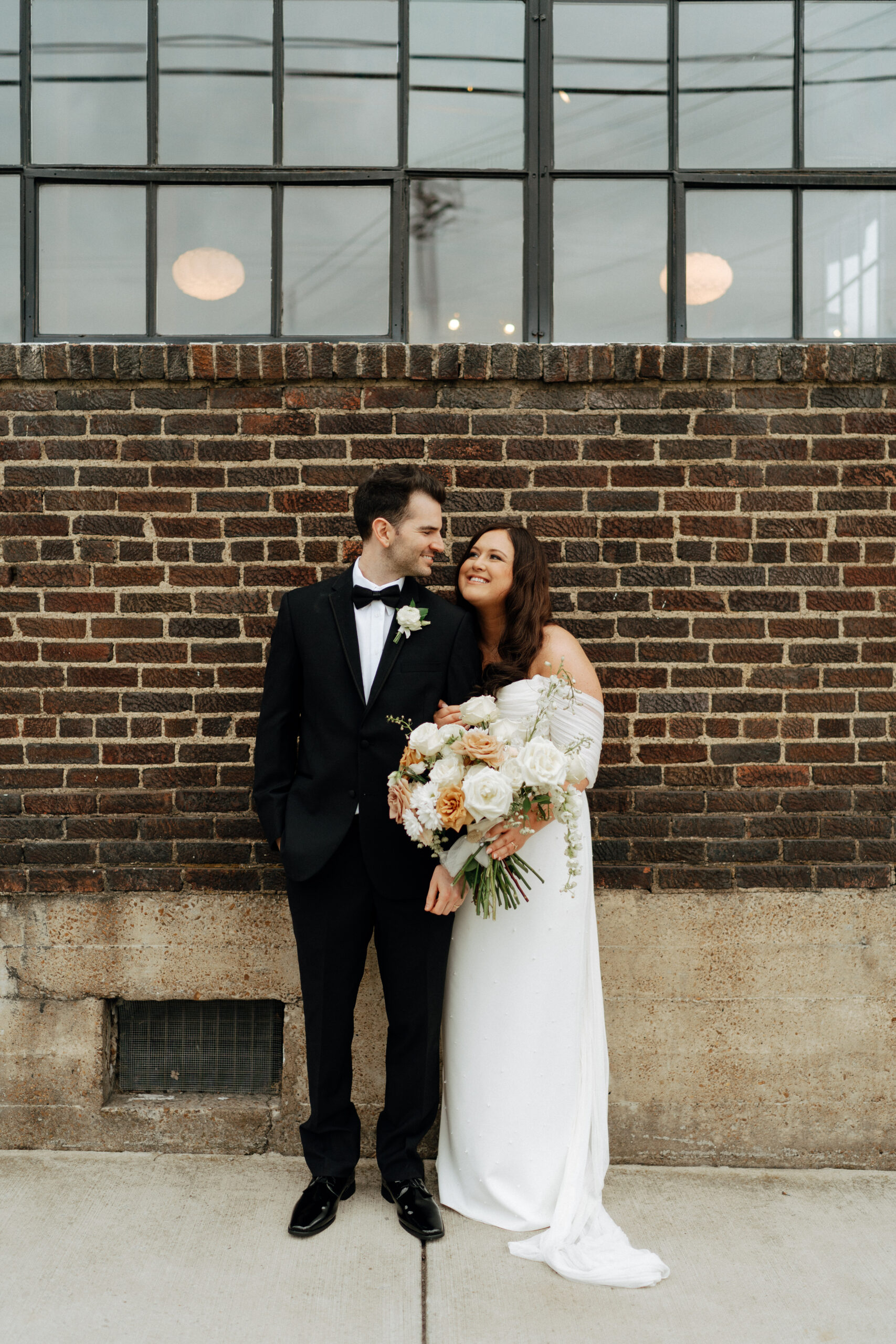 Bride and groom on their wedding day at 14TENN in Nashville, TN